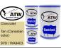 Preview: Chevrolet, Tan (Canadian color), 9V9 / WA9403: 500ml Lackdose + 500ml Klarlack + 250ml Härter - Set, von ATW Autoteile West.